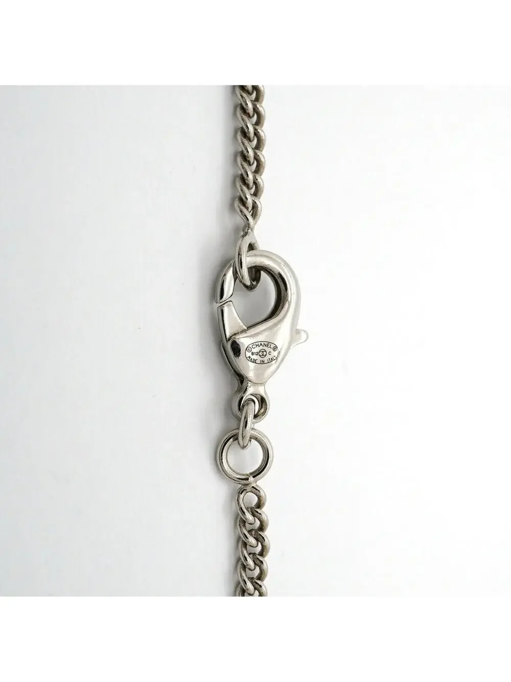 Chanel Cc Logo Pendant Necklace Silver- #357916C78B
